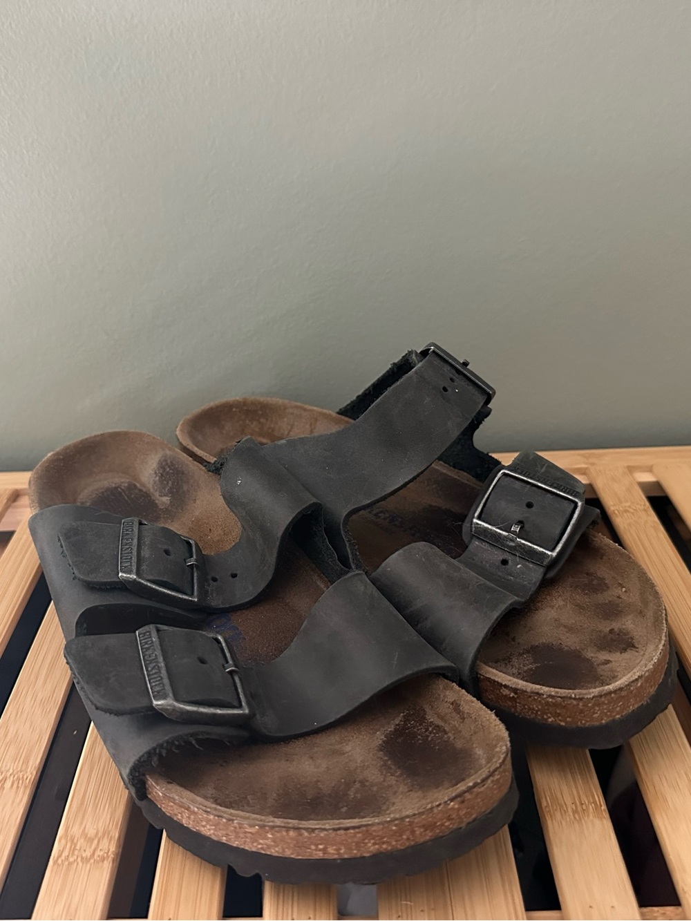 Birkenstock Black Two-Strap Arizona Sandals 39